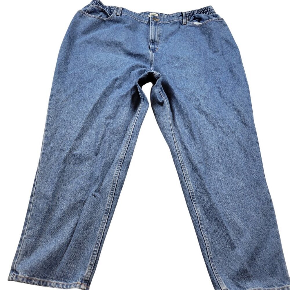 LL Bean Jeans Womens 26W Relaxed Denim Original Fit Stretch